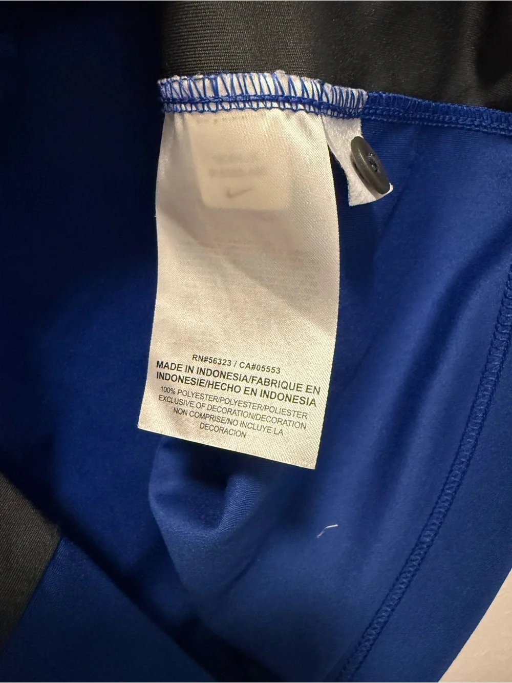 Nike Dri-Fit Blue Polo with Black Side Panels and Accent Trim. Men’s Size Medium
